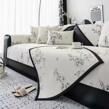 Чехлы для диванов Plum Blossom, противоскользящие чехлы для диванов и мебели в гостиную, универсальные чехлы для диванов Chenille Peony 70X70cm 1pc