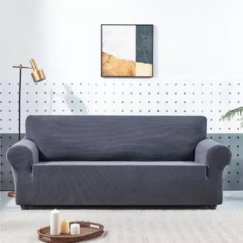 Чехлы для диванов с эластичной резинкой, защита от грязи, мягкие чехлы для диванов с изысканным ремнем вино красного