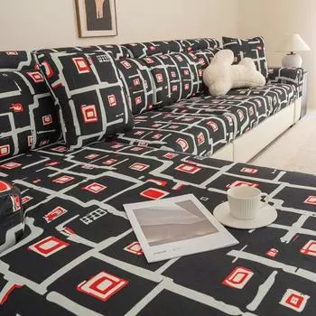 Чехлы для диванов с геометрическим рисунком для гостиной, эластичные чехлы для угловых диванов, чехлы для шезлонгов, защитные чехлы для стульев на 1/2/3/4 сиденья Backrest Cover S