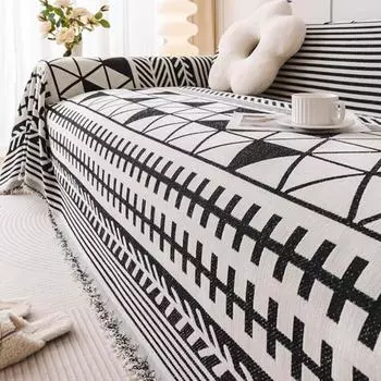 Чехлы для диванов с геометрическим рисунком из шенилла, пледы для ковриков, пледы для дома, гостиной, современные чехлы для кемпинга и пикника 180x130