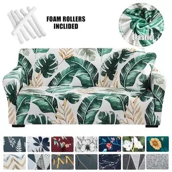 Чехлы для диванов с принтом для гостиной, эластичные чехлы для диванов, все включено, растягивающиеся чехлы для стульев в форме буквы I, угловые секционные чехлы для диванов Small(90-140cm)1pc
