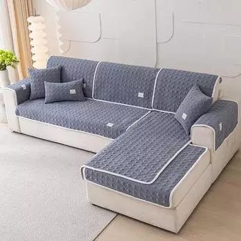 Чехлы для диванов с жаккардовой геометрией, однотонные чехлы для диванов из синели, противоскользящие L-образные чехлы для угловых диванов для гостиной, на четыре сезона 70x70cm 1pcs