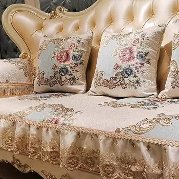 Чехлы для диванов в европейском стиле, роскошные жаккардовые чехлы для диванов Four Seasons, Нескользящие диванные подушки для гостиной, домашний декор, секционные чехлы для диванов 50x60