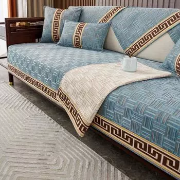 Чехлы для диванов в китайском стиле, мягкие синельные противоскользящие подушки для дивана, твердая древесина для гостиной, диваны, универсальный чехол для кресла 30x50cm pillowcase зелёный