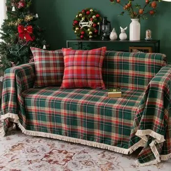 Чехлы для диванов в стиле бохо с геометрическим узором, чехол для дивана с рождественской решеткой для гостиной, прочный чехол для дивана для собак и домашних животных 180x140cm