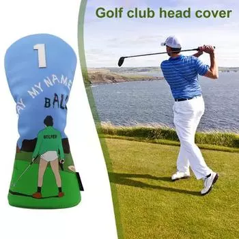 Чехлы для гольф-клюшек из искусственной кожи с мультяшным принтом, чехлы для головок паттеров для гольфа, гибридные чехлы для гольф-клюшек, аксессуары для драйверов, фервей, вудс U