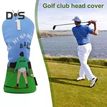 Чехлы для гольф-клюшек из искусственной кожи с мультяшным принтом, чехлы для головок паттеров для гольфа, гибридные чехлы для гольф-клюшек, аксессуары для драйверов, фервей, вудс U