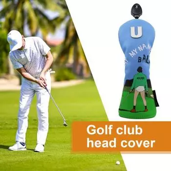 Чехлы для гольф-клюшек из искусственной кожи с мультяшным принтом, чехлы для головок паттеров для гольфа, гибридные чехлы для гольф-клюшек, аксессуары для драйверов, фервей, вудс U