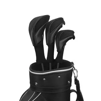 Чехлы для голов гольф-клубов Scott Edward Подходят для драйверов Lane Woods Смешанный набор из 3 штук Чехлы для голов гольф-клубов с длинным горлышком и сеткой со сменными номерными бирками чёрный