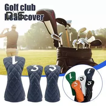 Чехлы для головок клюшек для гольфа, пылезащитный чехол для паттера из искусственной кожи, однотонная плюшевая подкладка, чехол для клюшек для гольфа, подарок для гольфистов 3 оранжевый