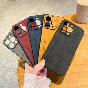 Чехлы для iPhone 15 Plus, чехол для телефона из овчины ягненка для Apple 15 Pro 15 Pro Max 14 13 12 11 8 7 6 Plus, тонкий противоударный чехол для телефона for iPhone 15 серый
