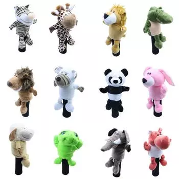 Чехлы для клюшек для гольфа с изображением нескольких животных, одного размера, деревянные чехлы для клюшек большого и среднего размера, колпачки для клюшек, принадлежности для гольфа 40cm 150g