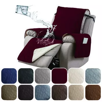 Чехлы для кресел-реклайнеров, водонепроницаемые чехлы для кресел, чехлы для диванов, регулируемые эластичные ремни с защитой мебели для гостиной 23inch бежевый