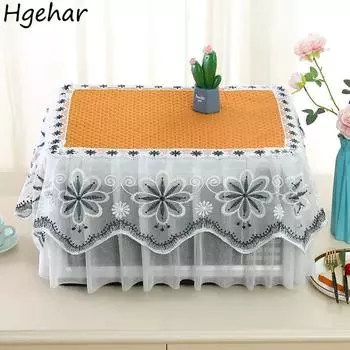 Чехлы для микроволновых печей All Inclusive кружевной декоративный пылезащитный чехол для бытовой кухни маслянистый противообрастающий чехол для холодильника универсальный 35x50x25cm бежевый