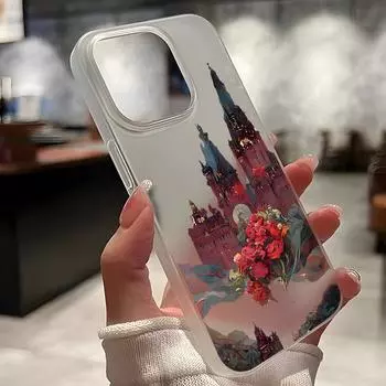 Чехлы для мобильных телефонов iPhone 11 13 15 Pro Max 12 14 Pro Max Чехол для iPhone 16 15 Plus 13 Pro 12 Матовая текстура с рисунком в виде мультяшных цветов iPhone 11 белый