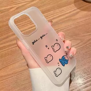 Чехлы для мобильных телефонов iPhone 11 13 15 Pro Max 12 14 Pro Max Чехол для iPhone 16 15 Plus 13 Pro 12 Матовая текстура с рисунком в виде мультяшных цветов iPhone 11 белый