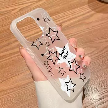 Чехлы для мобильных телефонов iPhone 11 13 15 Pro Max 12 14 Pro Max Чехол для iPhone 16 15 Plus 13 Pro 12 Матовая текстура с рисунком в виде мультяшных цветов iPhone 11 белый