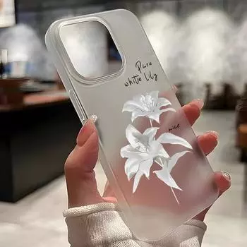 Чехлы для мобильных телефонов iPhone 11 13 15 Pro Max 12 14 Pro Max Чехол для iPhone 16 15 Plus 13 Pro 12 Матовая текстура с рисунком в виде мультяшных цветов iPhone 11 белый