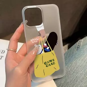 Чехлы для мобильных телефонов iPhone 11 13 15 Pro Max 12 14 Pro Max Чехол для iPhone 16 15 Plus 13 Pro 12 Матовая текстура с рисунком в виде мультяшных цветов iPhone 11 белый