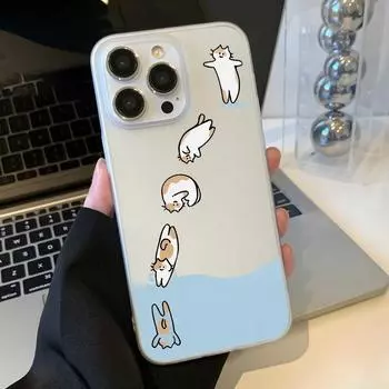 Чехлы для мобильных телефонов iPhone 11 13 15 Pro Max 12 14 Pro Max Чехол для iPhone 16 15 Plus 13 Pro 12 Матовая текстура с рисунком в виде мультяшных цветов iPhone 11 белый