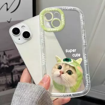Чехлы для мобильных телефонов iPhone 11 13 XR 15 Pro Max 12 14 Pro Max чехол для iPhone 16 7 Plus 8 Plus XS Max Мультяшный узор Защита от падений Ударопрочный iPhone 6&6s белый