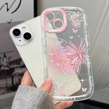 Чехлы для мобильных телефонов iPhone 11 13 XR 15 Pro Max 12 14 Pro Max чехол для iPhone 16 7 Plus 8 Plus XS Max Мультяшный узор Защита от падений Ударопрочный iPhone 6&6s белый