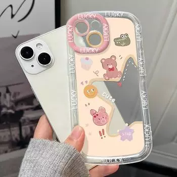 Чехлы для мобильных телефонов iPhone 11 13 XR 15 Pro Max 12 14 Pro Max чехол для iPhone 16 7 Plus 8 Plus XS Max Мультяшный узор Защита от падений Ударопрочный iPhone 6&6s белый