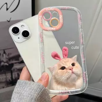 Чехлы для мобильных телефонов iPhone 11 13 XR 15 Pro Max 12 14 Pro Max чехол для iPhone 16 7 Plus 8 Plus XS Max Мультяшный узор Защита от падений Ударопрочный iPhone 6&6s белый