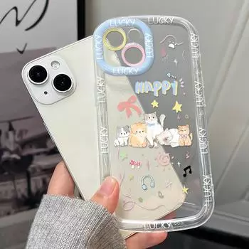 Чехлы для мобильных телефонов iPhone 11 13 XR 15 Pro Max 12 14 Pro Max чехол для iPhone 16 7 Plus 8 Plus XS Max Мультяшный узор Защита от падений Ударопрочный iPhone 6&6s белый