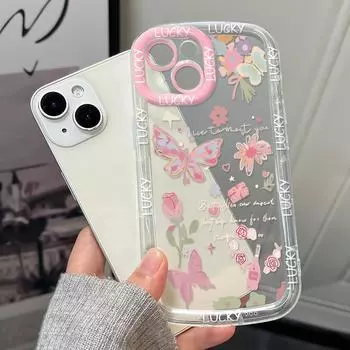 Чехлы для мобильных телефонов iPhone 11 13 XR 15 Pro Max 12 14 Pro Max чехол для iPhone 16 7 Plus 8 Plus XS Max Мультяшный узор Защита от падений Ударопрочный iPhone 6&6s белый