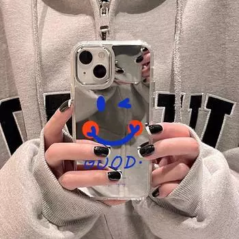 Чехлы для мобильных телефонов iPhone 11 13 XR 15 Pro Max 12 14 Pro Max Чехол iPhone 16 XS Max Зеркальный защитный чехол Зеркальный Изысканный мультяшный водонепроницаемый iPhone 11 Pro Max серебряный