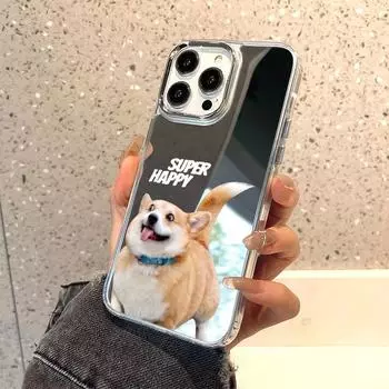 Чехлы для мобильных телефонов iPhone 11 13 XR 15 Pro Max 12 14 Pro Max Чехол iPhone 16 XS Max Зеркальный защитный чехол Зеркальный Изысканный мультяшный водонепроницаемый iPhone 11 Pro Max серебряный