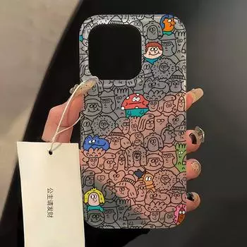 Чехлы для мобильных телефонов iPhone 11 13 15 Pro Max 12 14 Pro Max Чехол для iPhone 16 15 Plus 13 Pro 12 Матовая текстура с рисунком в виде мультяшных цветов iPhone 11 белый