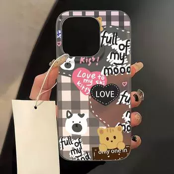 Чехлы для мобильных телефонов iPhone 11 13 15 Pro Max 12 14 Pro Max Чехол для iPhone 16 15 Plus 13 Pro 12 Матовая текстура с рисунком в виде мультяшных цветов iPhone 11 белый