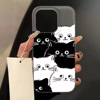 Чехлы для мобильных телефонов iPhone 11 13 15 Pro Max 12 14 Pro Max Чехол для iPhone 16 15 Plus 13 Pro 12 Матовая текстура с рисунком в виде мультяшных цветов iPhone 11 белый