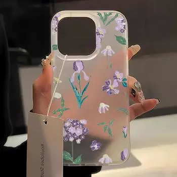 Чехлы для мобильных телефонов iPhone 11 13 15 Pro Max 12 14 Pro Max Чехол для iPhone 16 15 Plus 13 Pro 12 Матовая текстура с рисунком в виде мультяшных цветов iPhone 11 белый