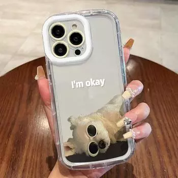 Чехлы для мобильных телефонов iPhone 11 13 XR 15 Pro Max 12 14 Pro Max чехол для iPhone 16 7 Plus 8 Plus XS Max Мультяшный узор Защита от падений Ударопрочный iPhone 6&6s белый