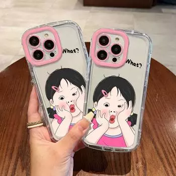 Чехлы для мобильных телефонов iPhone 11 13 XR 15 Pro Max 12 14 Pro Max чехол для iPhone 16 7 Plus 8 Plus XS Max Мультяшный узор Защита от падений Ударопрочный iPhone 6&6s жёлтый