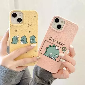 Чехлы для мобильных телефонов iPhone 11 13 XR 15 Pro Max 12 14 Pro Max Чехол для iPhone 16 7 Plus 8 Plus XS Max Разлагаемый и экологически чистый мультфильм iPhone XS Max розовый