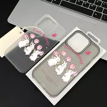 Чехлы для мобильных телефонов iPhone 11 13 15 Pro Max 12 14 Pro Max Чехол для iPhone 16 15 Plus 13 Pro 12 Mini 13 Mini Матовая текстура Нарисованные мультяшные цветы iPhone 11 белый