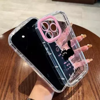 Чехлы для мобильных телефонов iPhone 11 13 XR 15 Pro Max 12 14 Pro Max чехол для iPhone 16 7 Plus 8 Plus XS Max Мультяшный узор Защита от падений Ударопрочный iPhone 6&6s белый