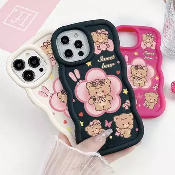 Чехлы для мобильных телефонов iPhone 11 13 XR 15 Pro Max 12 14 Pro Max Чехол для iPhone 16 7 Plus 8 Plus XS Max 15 Plus Macaron Cartoon Cute Anti-Drop Водонепроницаемый iPhone 11 Pro Max красный