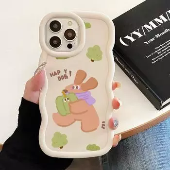 Чехлы для мобильных телефонов iPhone 11 13 XR 15 Pro Max 12 14 Pro Max Чехол для iPhone 16 7 Plus 8 Plus XS Max 15 Plus Macaron Cartoon Cute Anti-Drop Водонепроницаемый iPhone 11 Pro Max белый