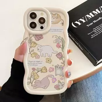 Чехлы для мобильных телефонов iPhone 11 13 XR 15 Pro Max 12 14 Pro Max Чехол для iPhone 16 7 Plus 8 Plus XS Max 15 Plus Macaron Cartoon Cute Anti-Drop Водонепроницаемый iPhone 6&6S белый