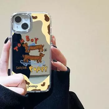 Чехлы для мобильных телефонов iPhone 11 13 XR 15 Pro Max 12 14 Pro Max Чехол iPhone 16 XS Max Зеркальный защитный чехол Зеркальный Изысканный мультяшный водонепроницаемый iPhone 11 Pro Max серебряный песка