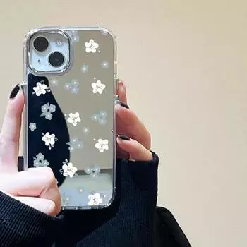 Чехлы для мобильных телефонов iPhone 11 13 XR 15 Pro Max 12 14 Pro Max Чехол iPhone 16 XS Max Зеркальный защитный чехол Зеркальный Изысканный мультяшный водонепроницаемый iPhone 11 Pro Max серебряный песка