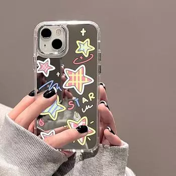 Чехлы для мобильных телефонов iPhone 11 13 XR 15 Pro Max 12 14 Pro Max Чехол iPhone 16 XS Max Зеркальный защитный чехол Зеркальный Изысканный мультяшный водонепроницаемый iPhone 11 Pro Max серебряный песка