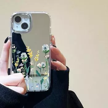 Чехлы для мобильных телефонов iPhone 11 13 XR 15 Pro Max 12 14 Pro Max Чехол iPhone 16 XS Max Зеркальный защитный чехол Зеркальный Изысканный мультяшный водонепроницаемый iPhone 11 Pro Max серебряный песка