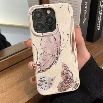 Чехлы для мобильных телефонов iPhone 11 13 XR 15 Pro Max 12 14 Pro Max Чехол для iPhone 16 7 Plus 8 Plus XS Max Разлагаемые и экологически чистые iPhone XS Max розовый