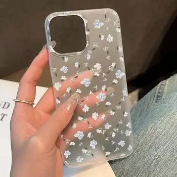 Чехлы для мобильных телефонов iPhone 11 13 15 Pro Max 12 14 Pro Max Чехол для iPhone 16 15 Plus 13 Pro 12 Матовая текстура с рисунком в виде мультяшных цветов iPhone 11 белый